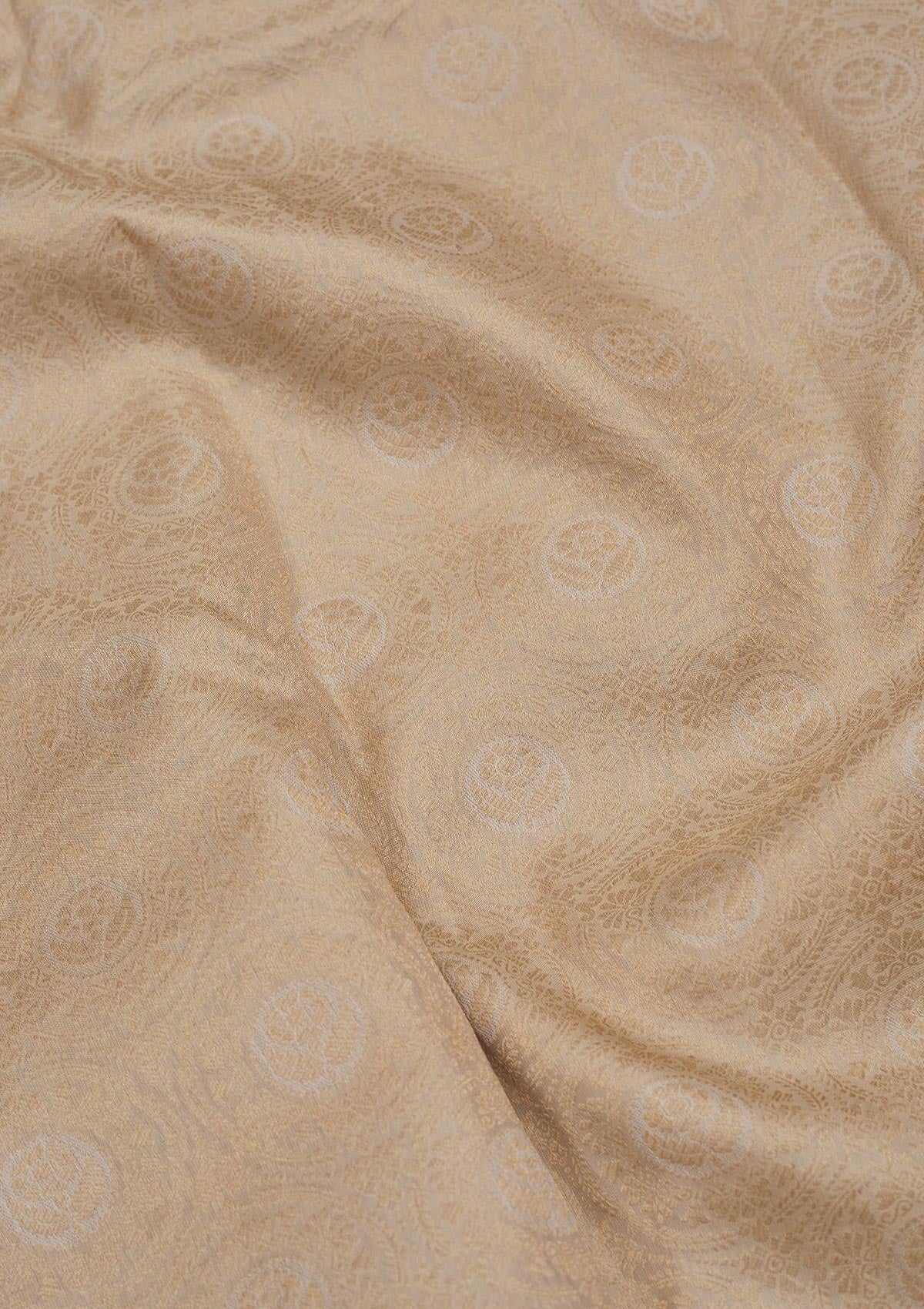 Cream Zariwork Pure Silk Saree