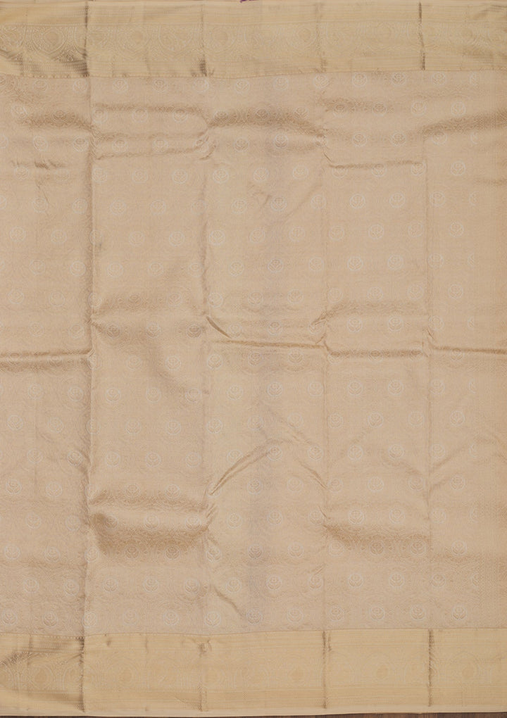 Cream Zariwork Pure Silk Saree