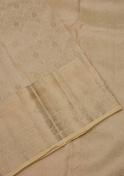 Cream Zariwork Pure Silk Saree