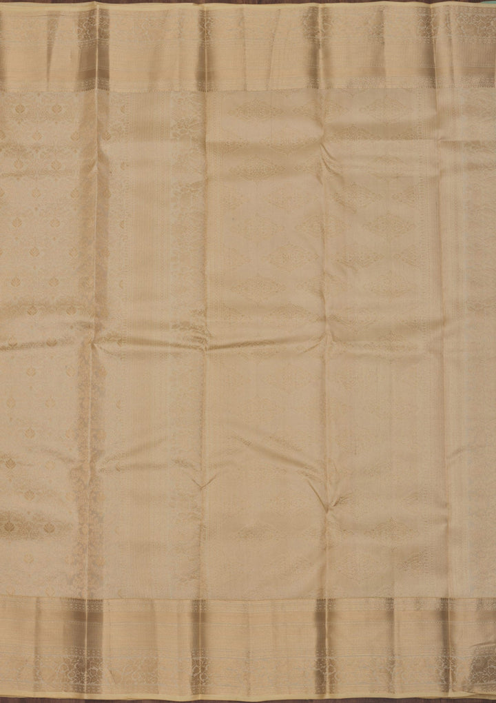 Cream Zariwork Pure Silk Saree