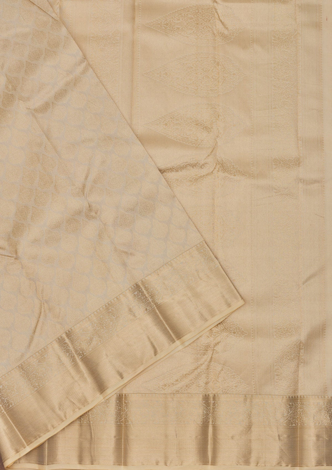 Cream Zariwork Pure Silk Saree