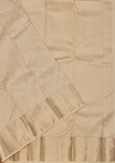 Cream Zariwork Pure Silk Saree