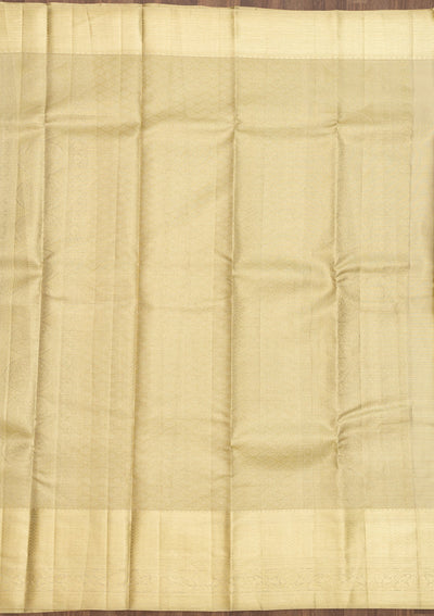 Cream Zariwork Pure Silk Saree-Koskii