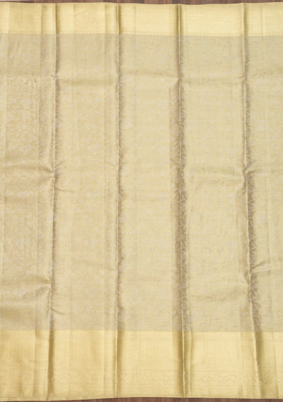 Cream Zariwork Pure Silk Saree-Koskii