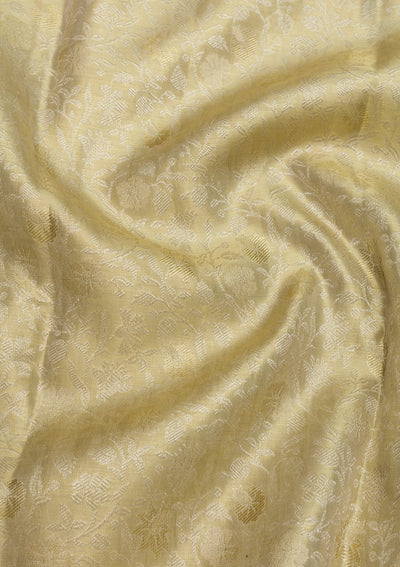 Cream Zariwork Pure Silk Saree-Koskii