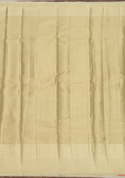 Cream Zariwork Pure Silk Saree-Koskii