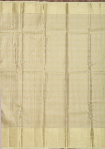 Cream Zariwork Pure Silk Saree-Koskii