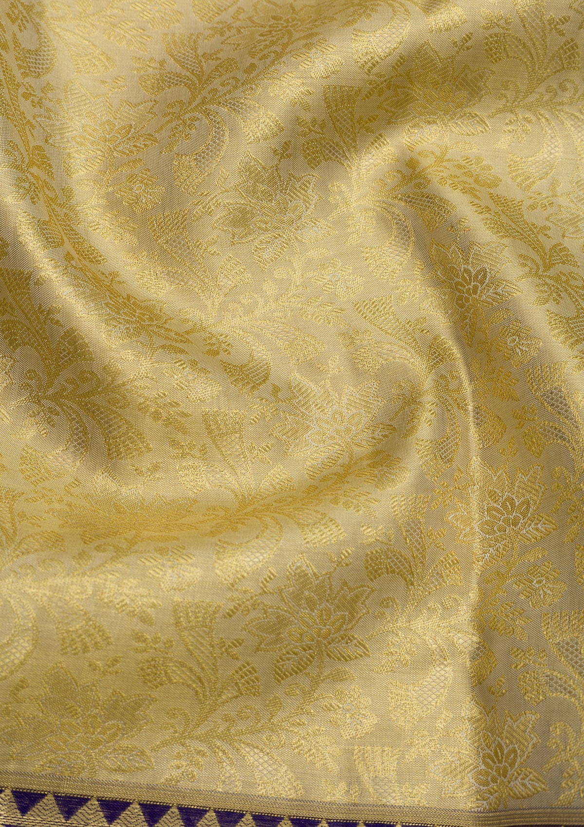 Cream Zariwork Pure Silk Saree-Koskii