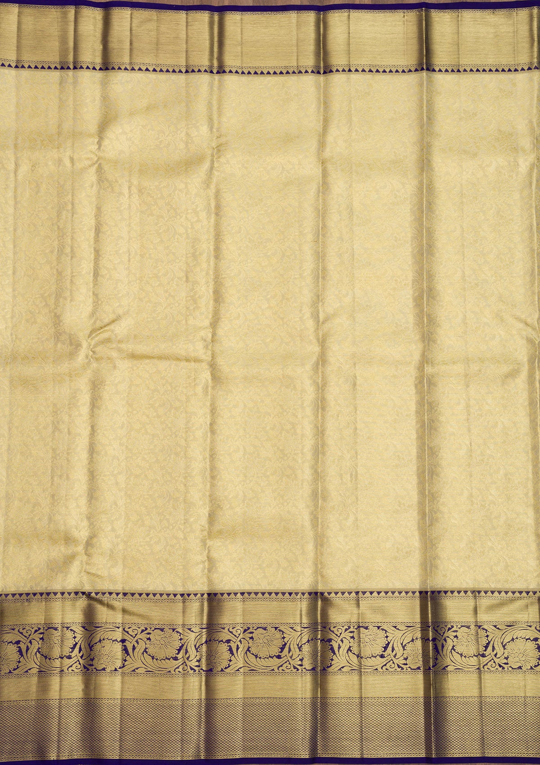 Cream Zariwork Pure Silk Saree-Koskii