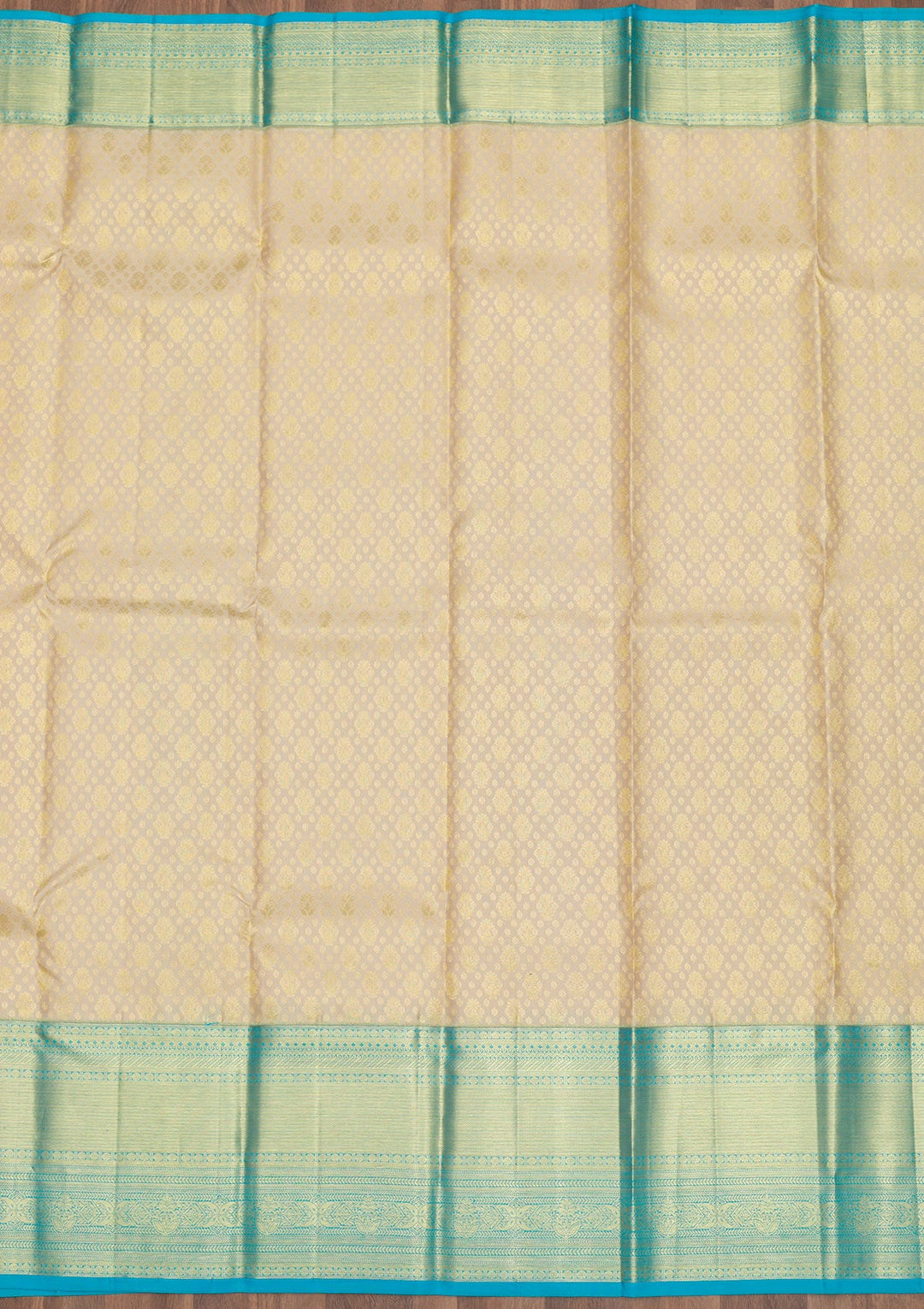 Cream Zariwork Pure Silk Saree-Koskii