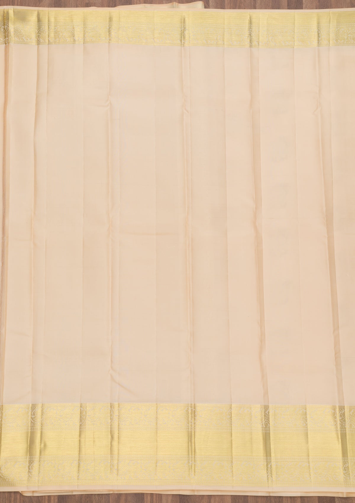 Cream Zariwork Pure Silk Saree-Koskii