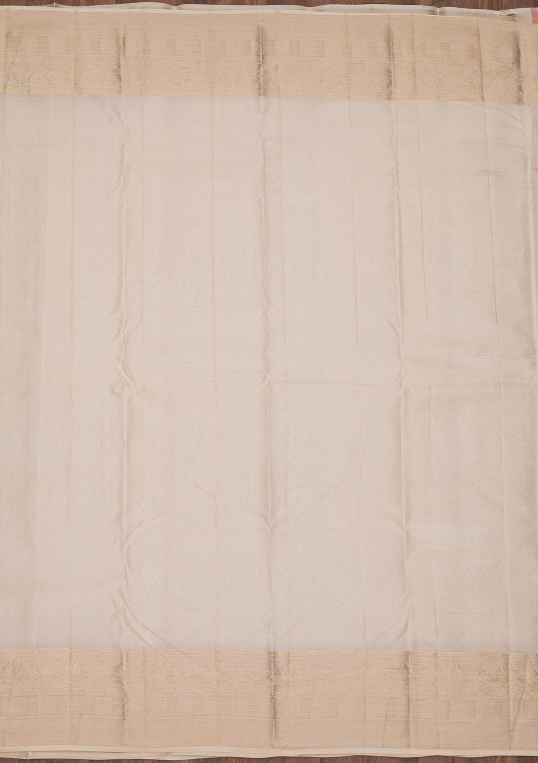 Cream Zariwork Pure Silk Saree-Koskii