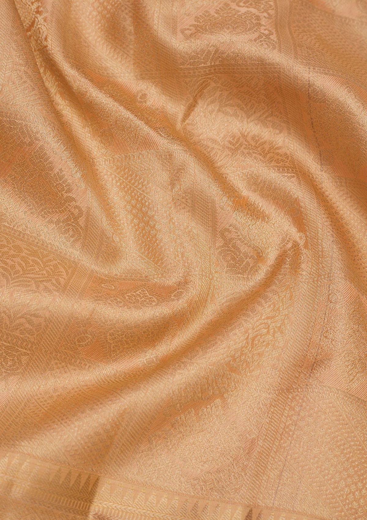 Cream Zariwork Pure Silk Saree-Koskii