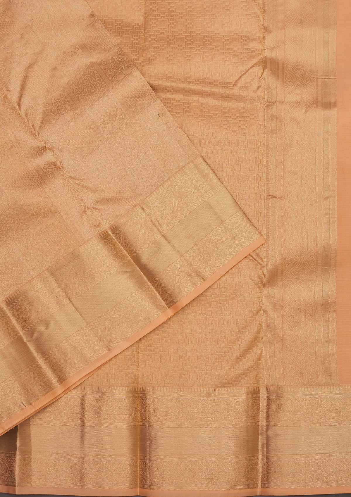 Cream Zariwork Pure Silk Saree-Koskii