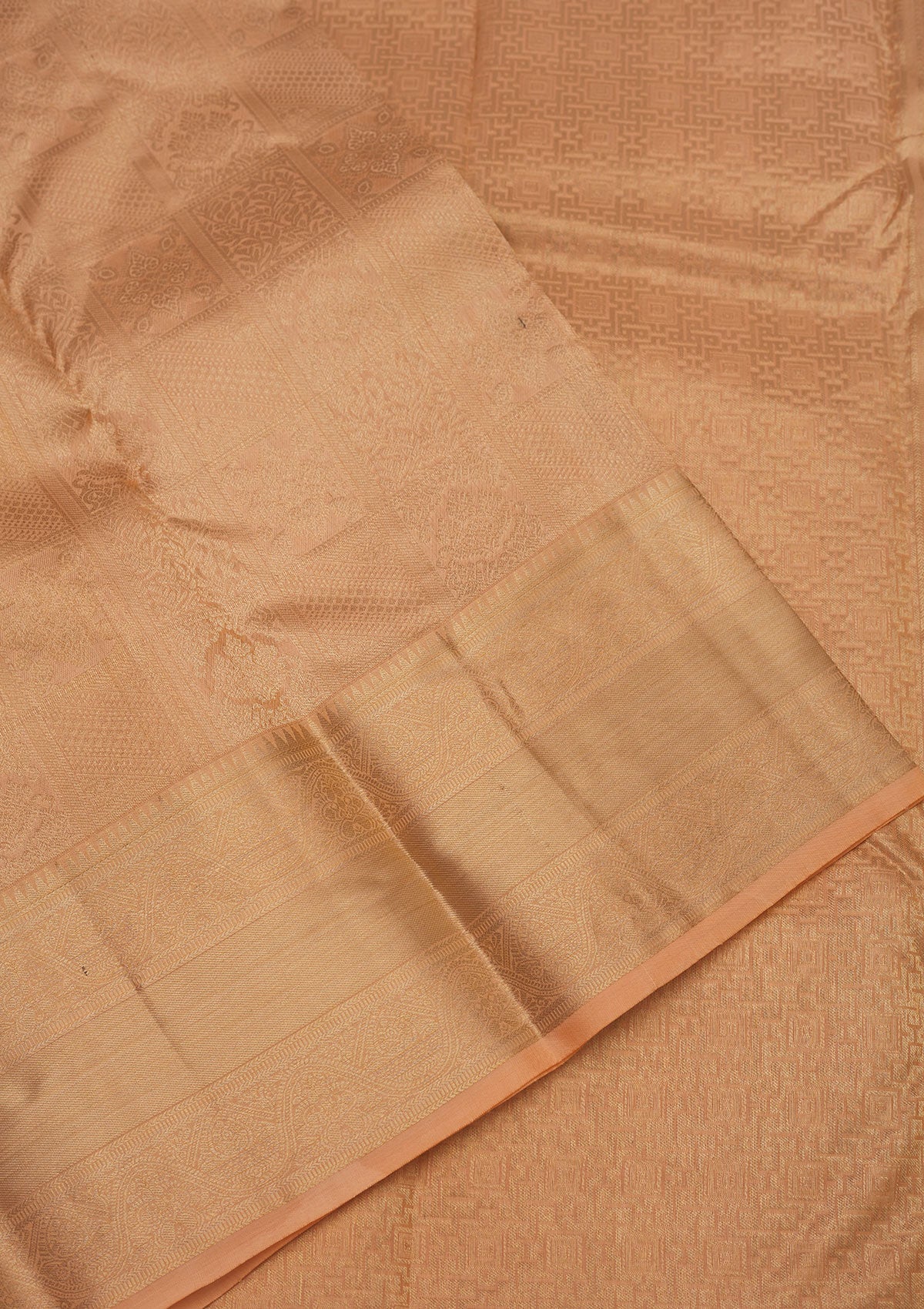 Cream Zariwork Pure Silk Saree-Koskii