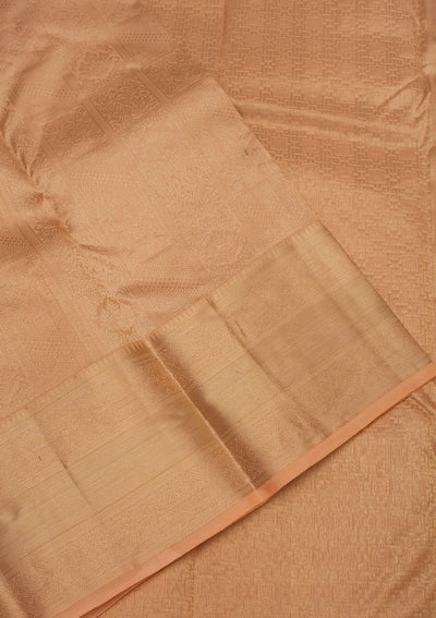 Cream Zariwork Pure Silk Saree-Koskii