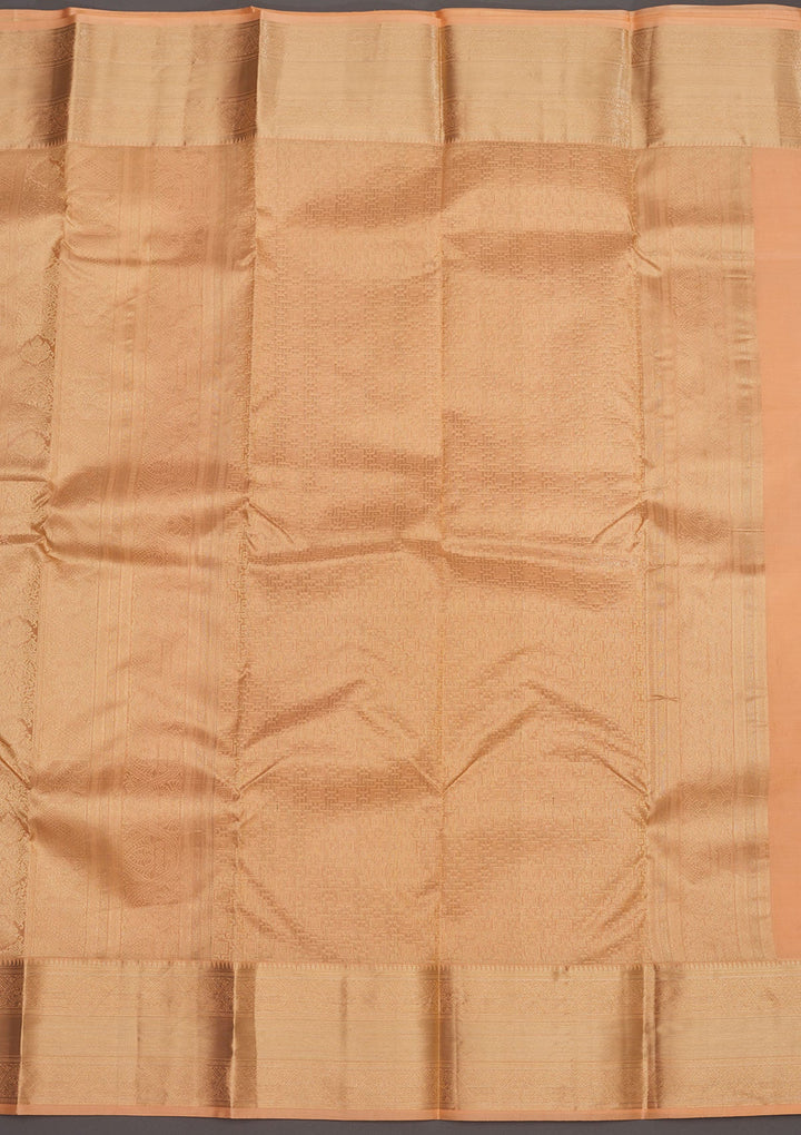 Cream Zariwork Pure Silk Saree-Koskii