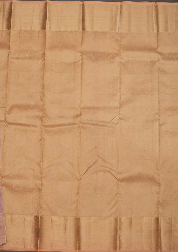 Cream Zariwork Pure Silk Saree-Koskii