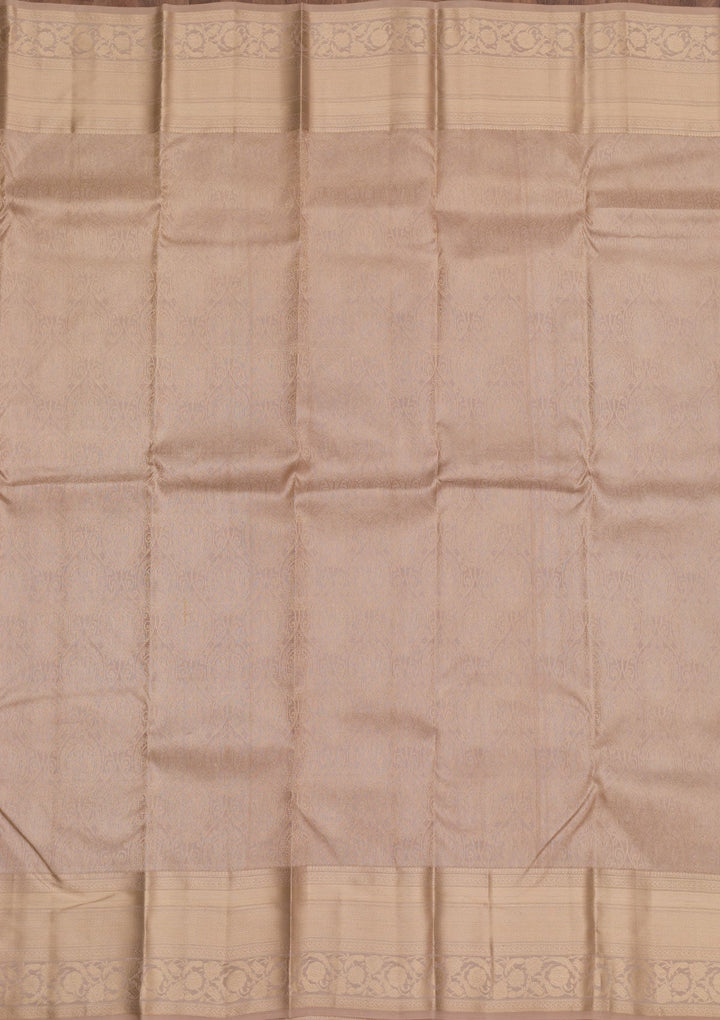 Cream Zariwork Pure Silk Saree-Koskii