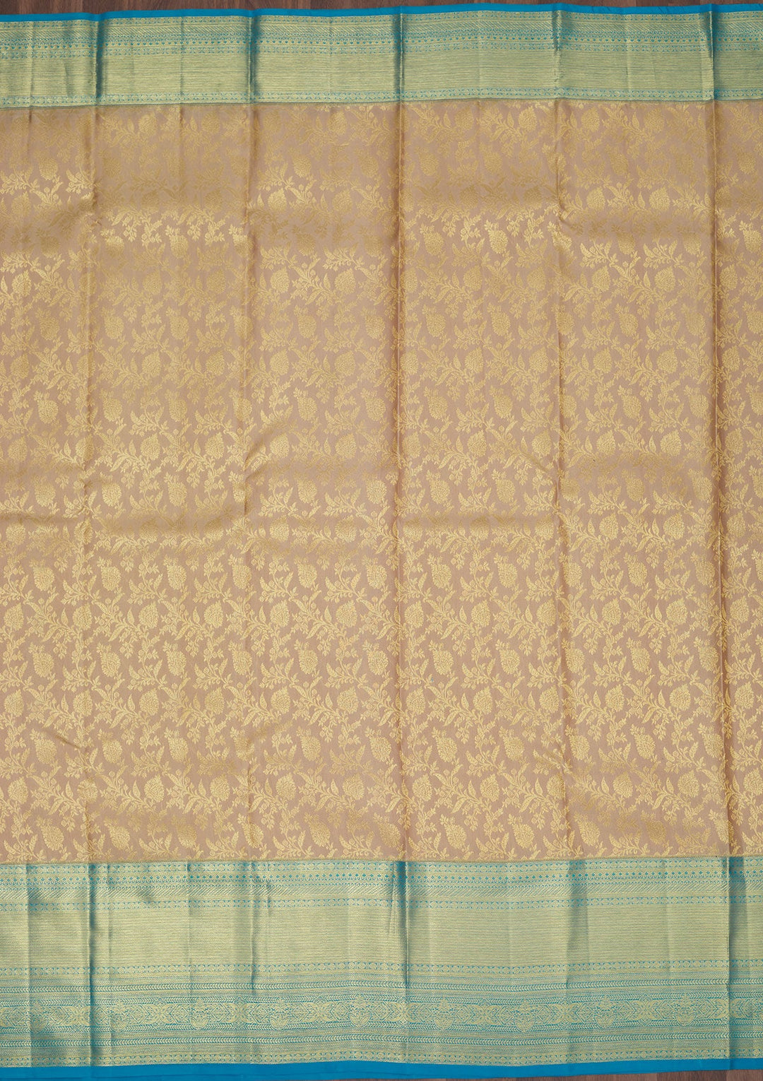 Cream Zariwork Pure Silk Saree-Koskii