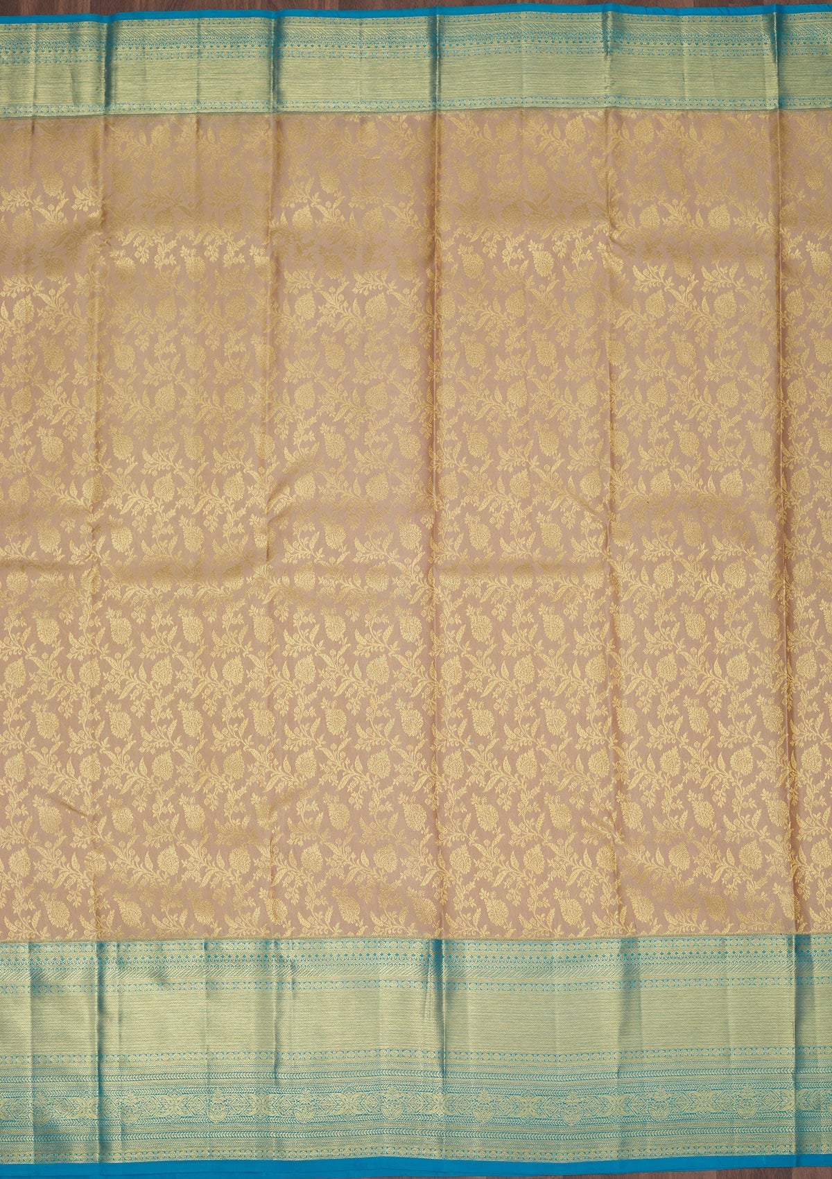 Cream Zariwork Pure Silk Saree-Koskii