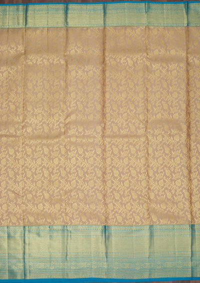 Cream Zariwork Pure Silk Saree-Koskii