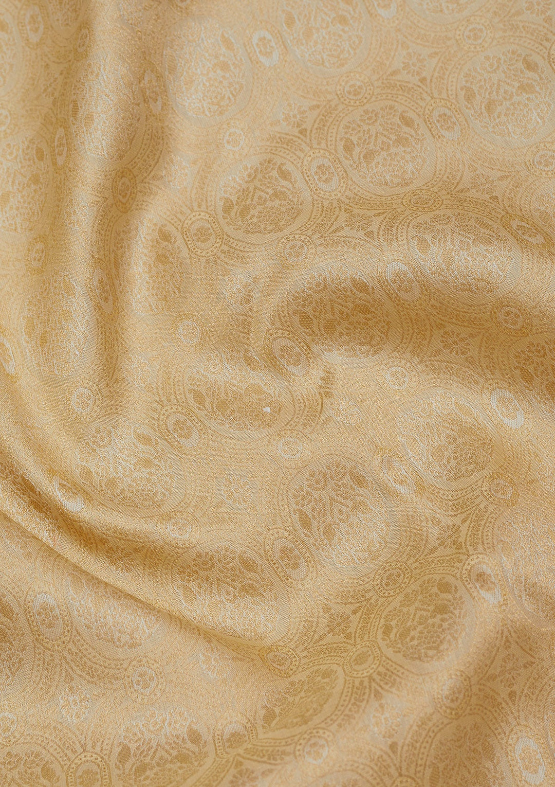 Cream Zariwork Pure Silk Saree-Koskii