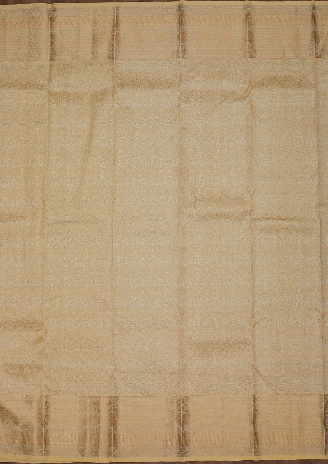 Cream Zariwork Pure Silk Saree-Koskii