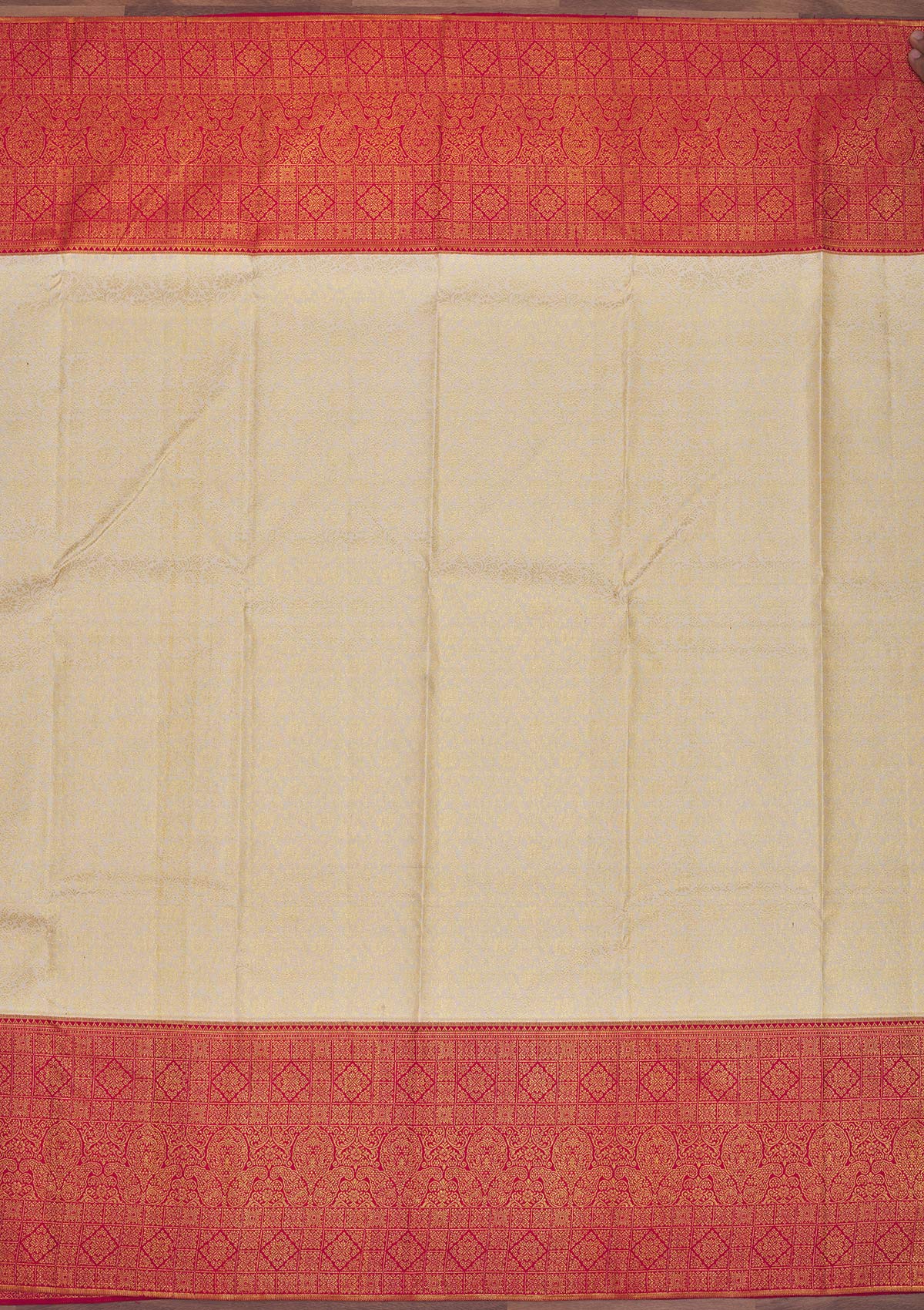 Cream Zariwork Pure Silk Saree