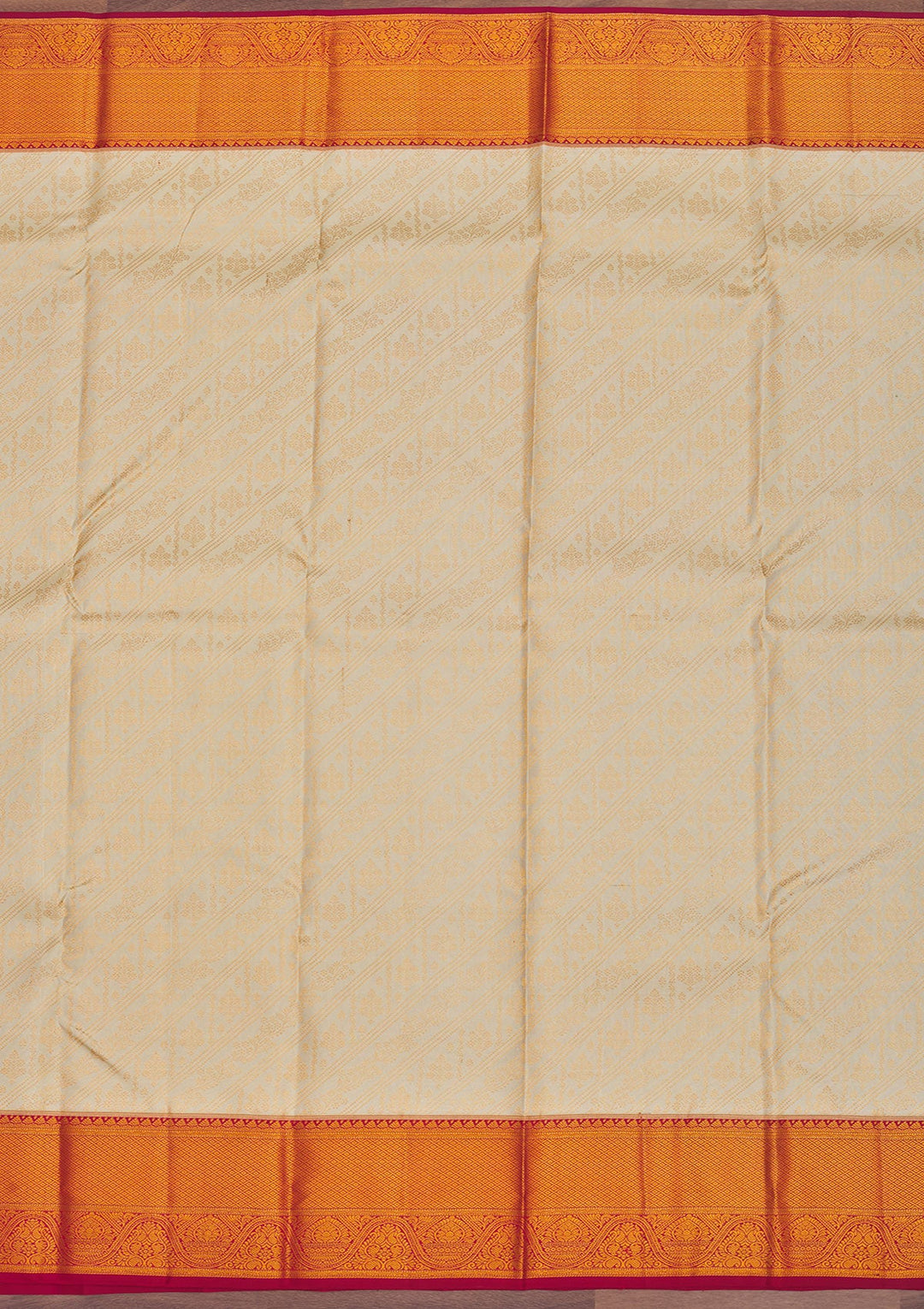 Cream Zariwork Pure Silk Saree