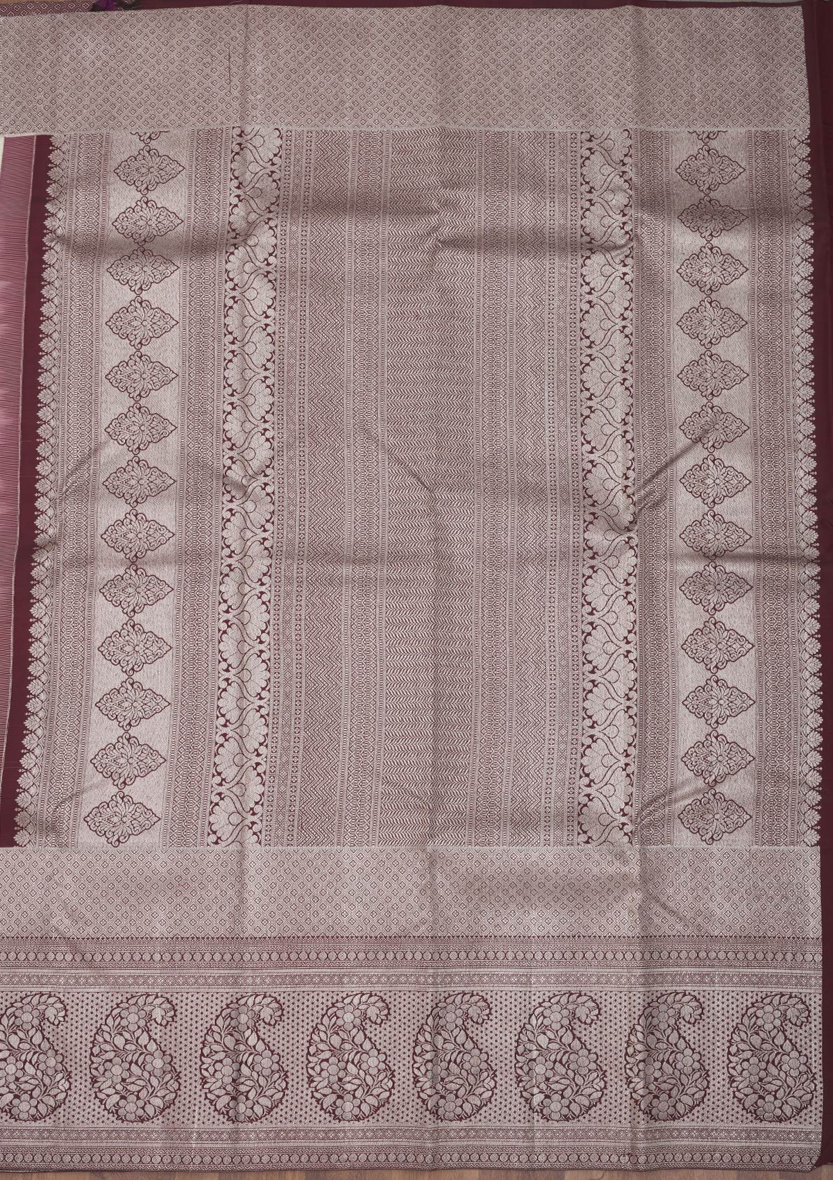 Cream Zariwork Pure Silk Saree-Koskii