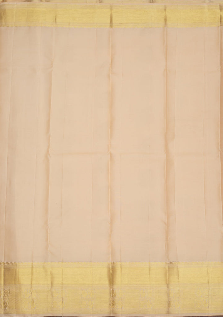 Cream Zariwork Pure Silk Saree