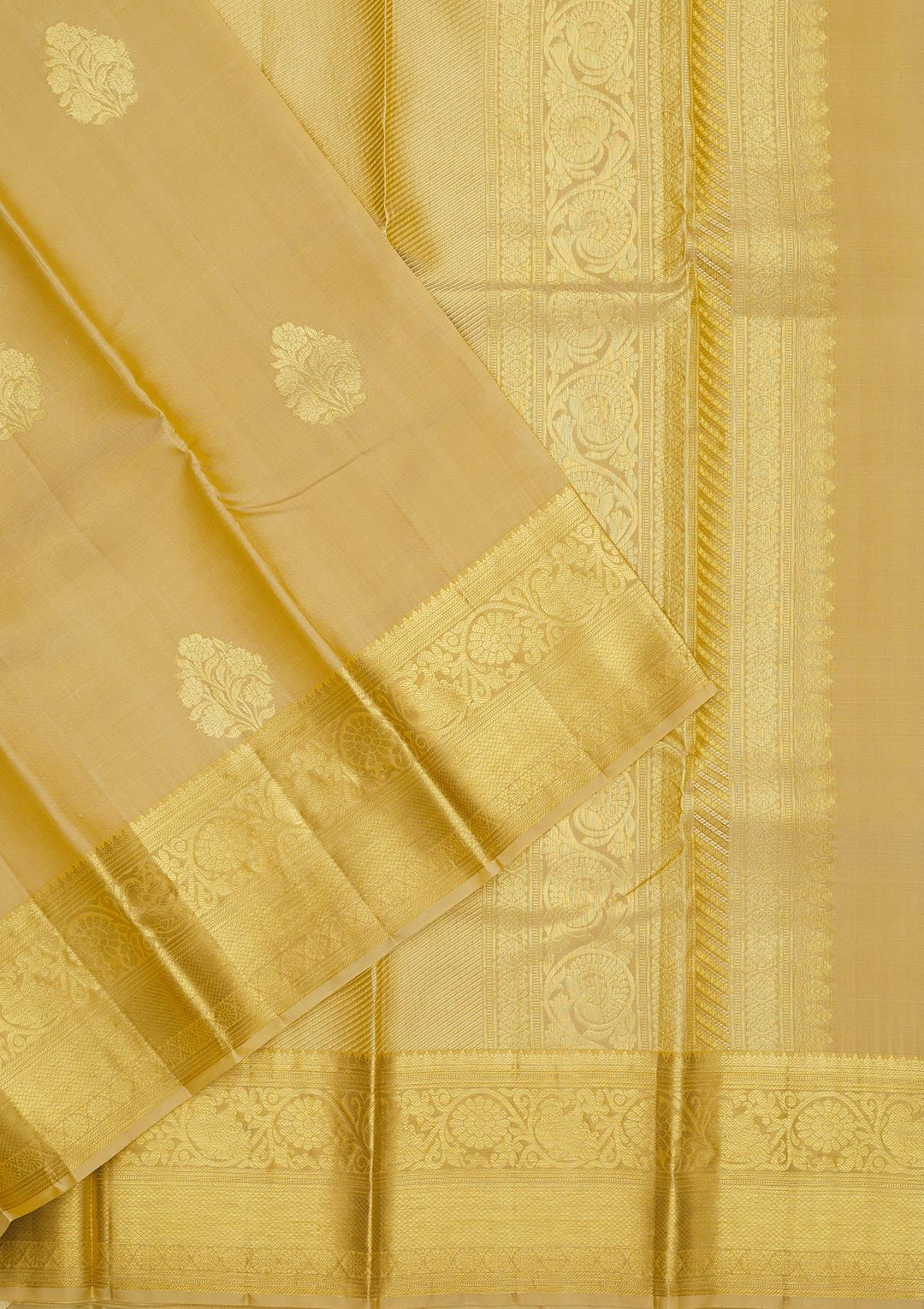 Cream Zariwork Pure Silk Saree
