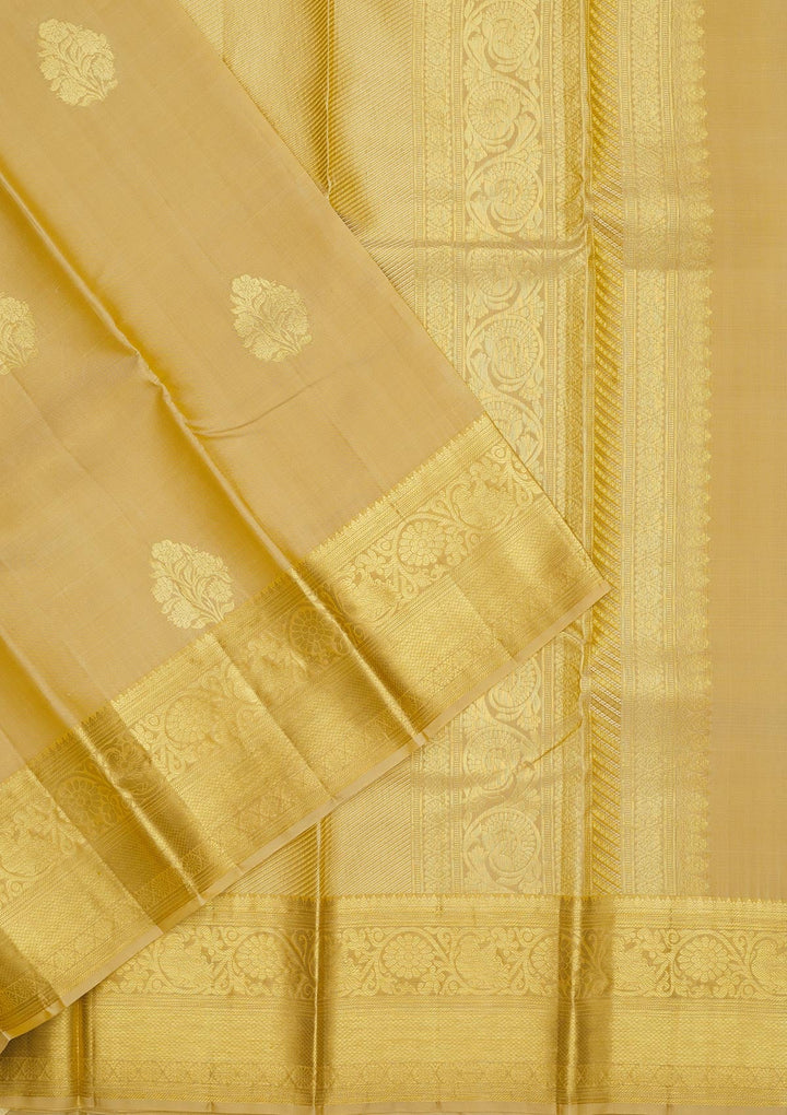 Cream Zariwork Pure Silk Saree