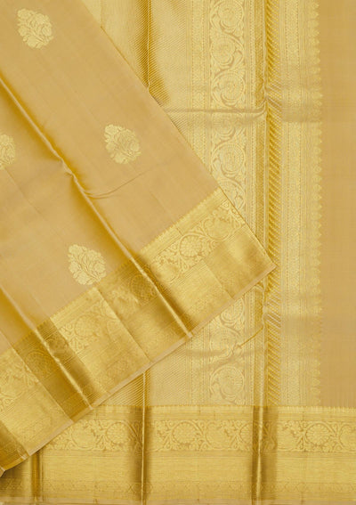 Cream Zariwork Pure Silk Saree