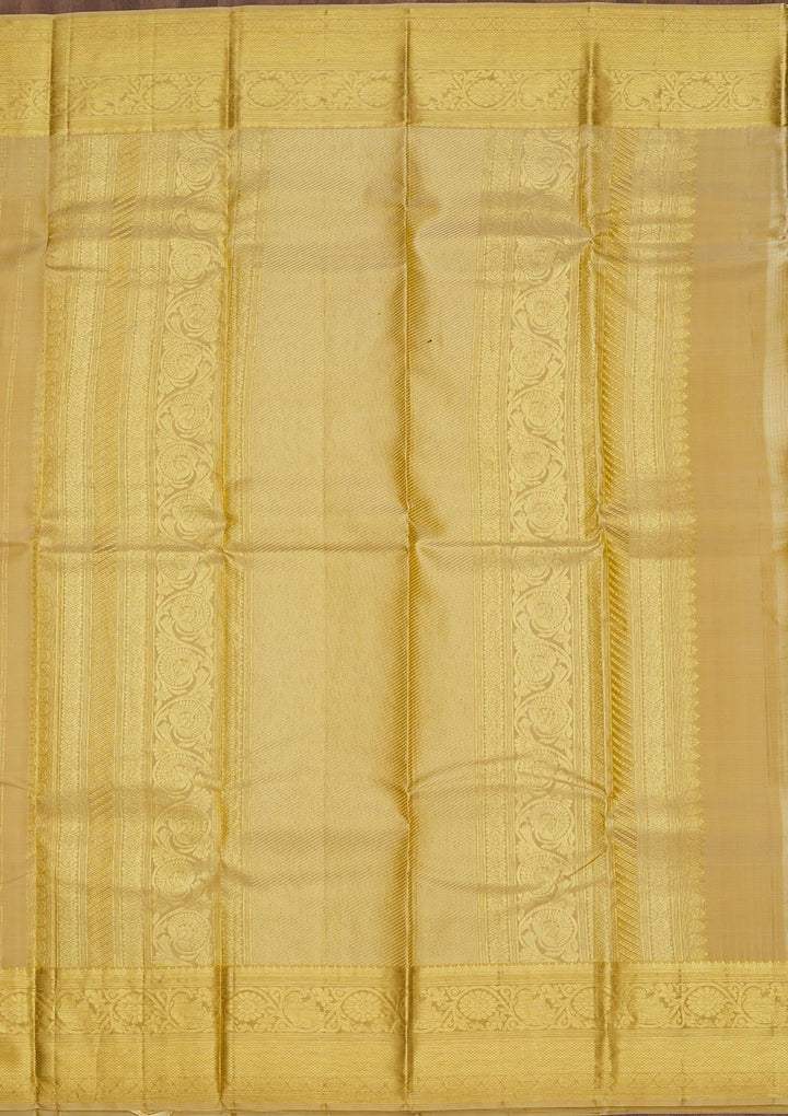 Cream Zariwork Pure Silk Saree