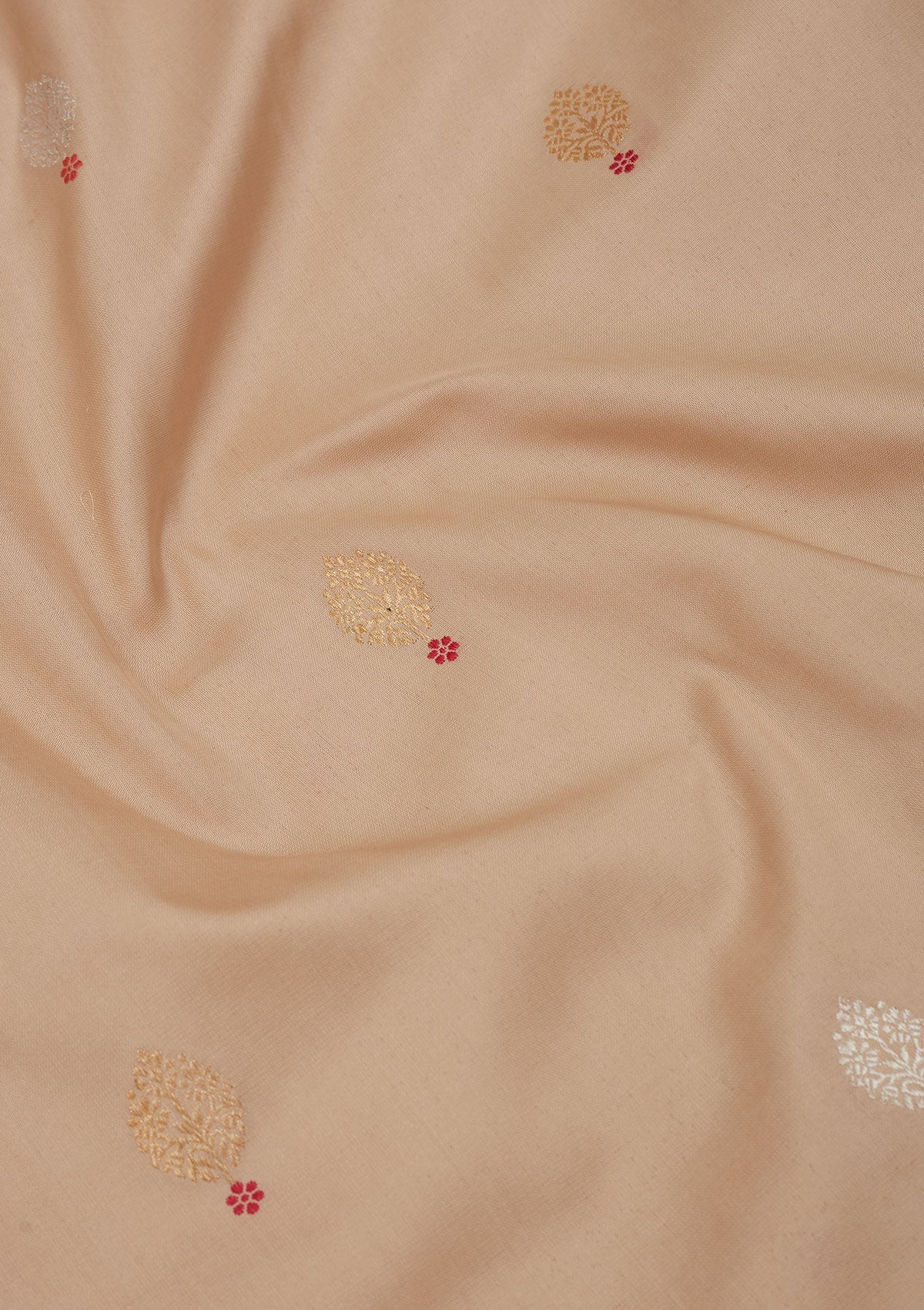 Cream Zariwork Pure Silk Saree-Koskii