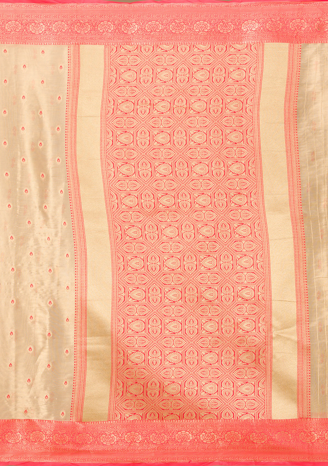 Cream Zariwork Tissue Saree