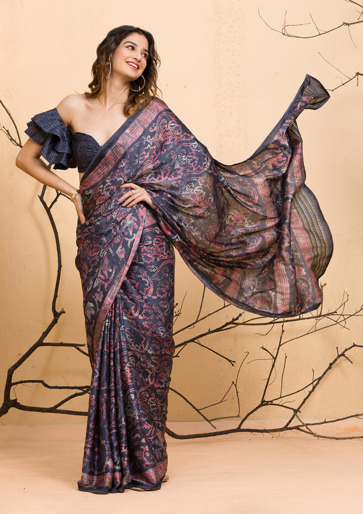 Lavender Stonework Georgette Designer Saree-Koskii