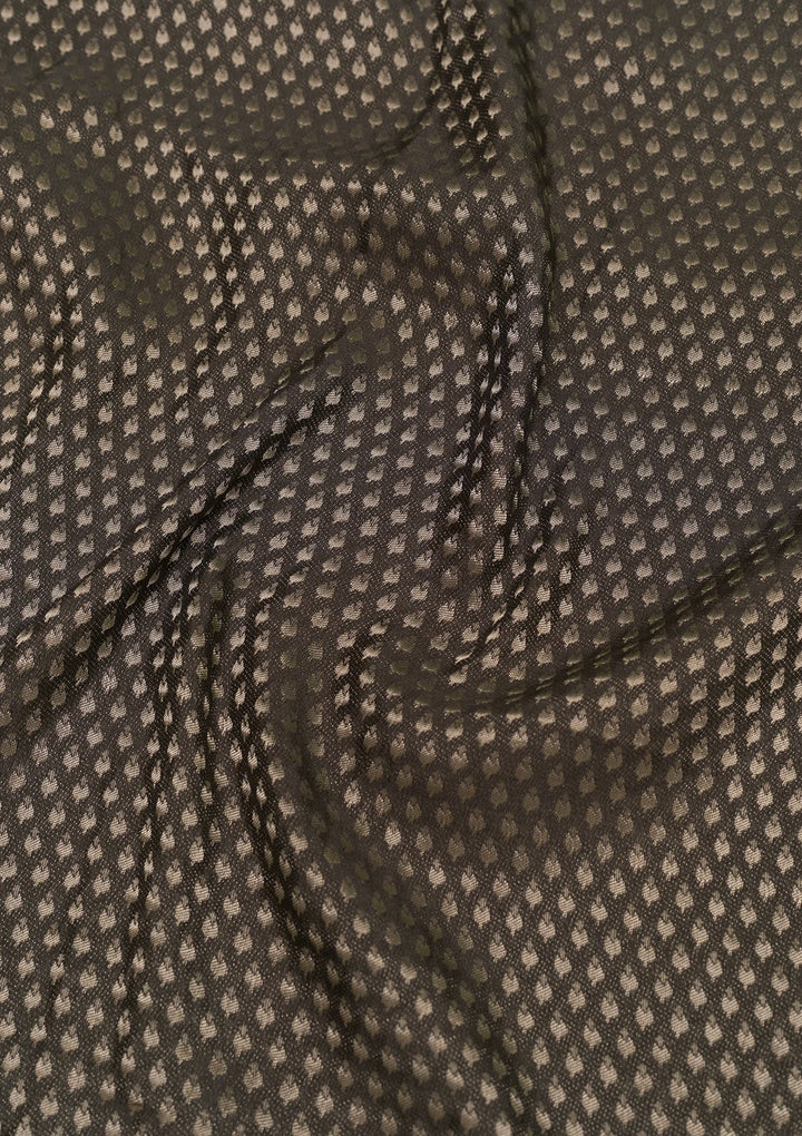 Dark Grey Zariwork Pure Silk Saree-Koskii