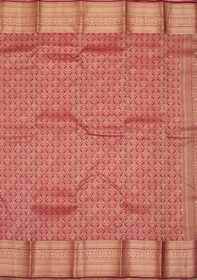 Dark Maroon Zariwork Pure Silk Saree