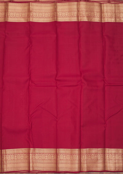Dark Maroon Zariwork Pure Silk Saree