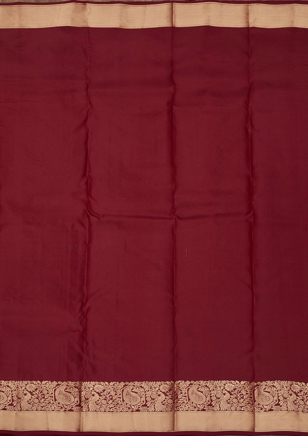 Dark Maroon Zariwork Pure Silk Saree-Koskii