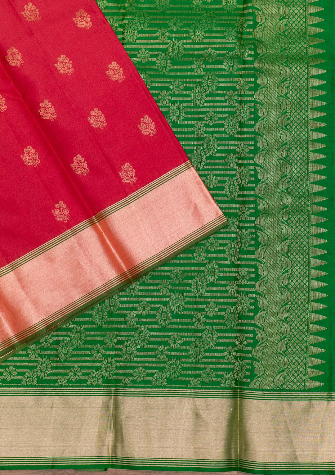 Dark Maroon Zariwork Pure Silk Saree-Koskii