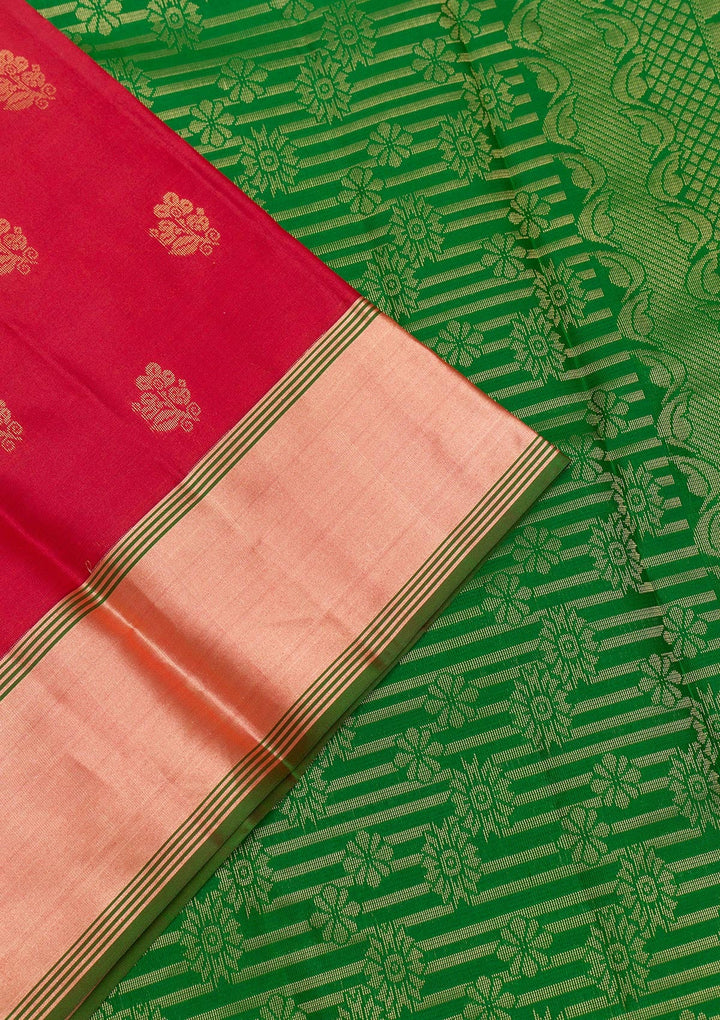 Dark Maroon Zariwork Pure Silk Saree-Koskii