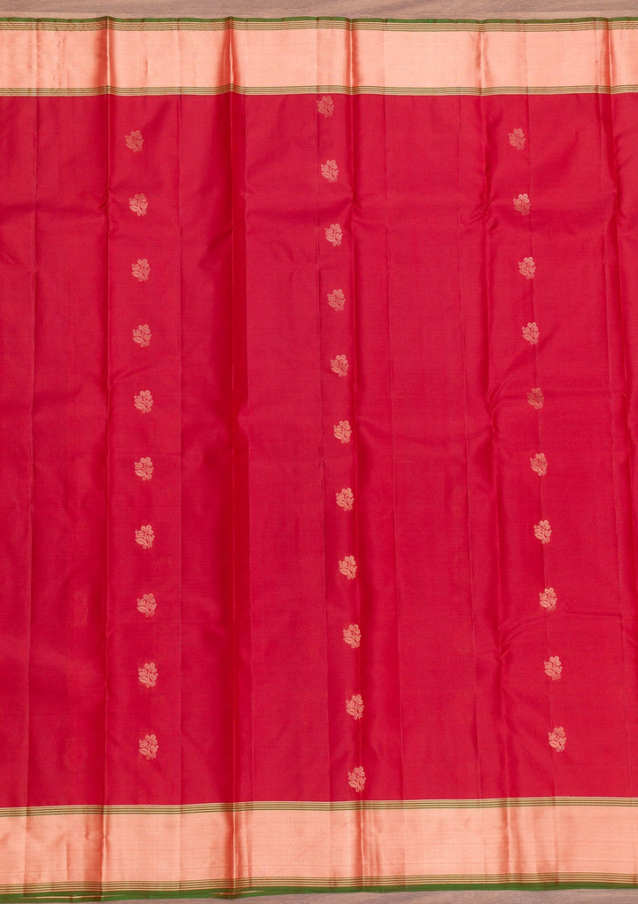 Dark Maroon Zariwork Pure Silk Saree-Koskii