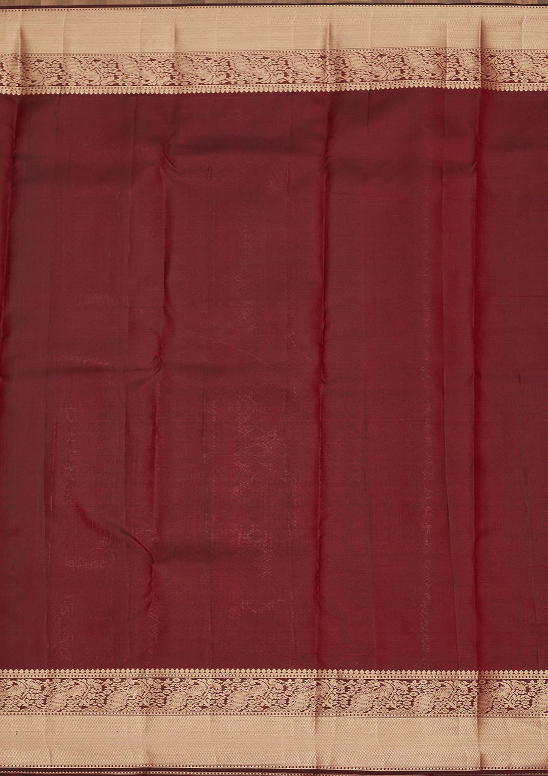 Dark Maroon Zariwork Pure Silk Saree-Koskii