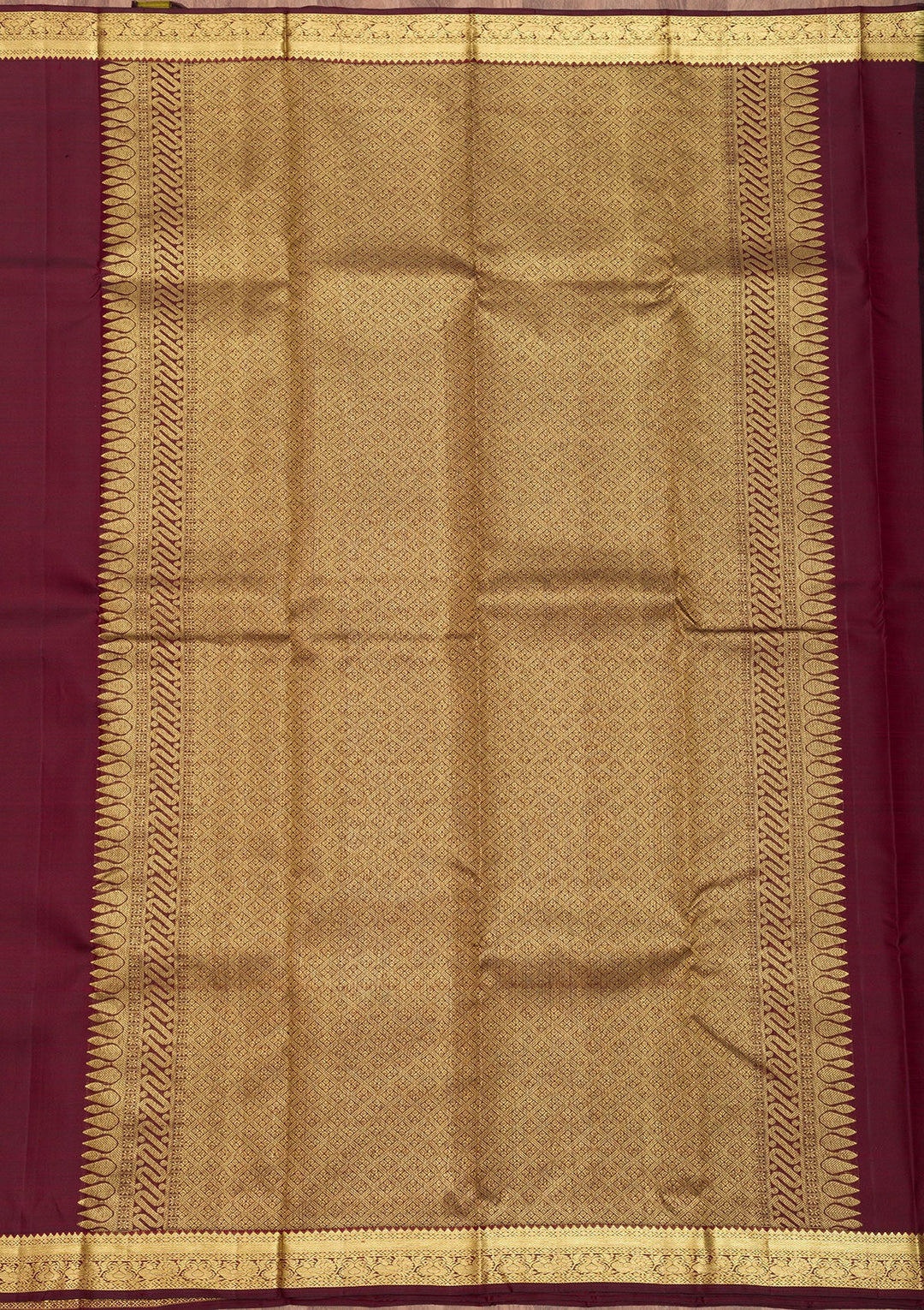 Dark Maroon Zariwork Pure Silk Saree-Koskii