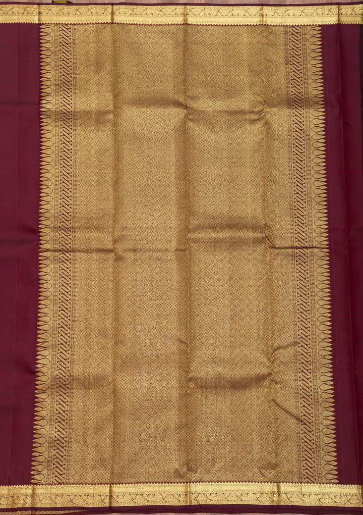 Dark Maroon Zariwork Pure Silk Saree-Koskii