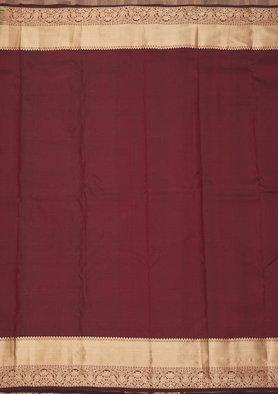 Dark Maroon Zariwork Pure Silk Saree